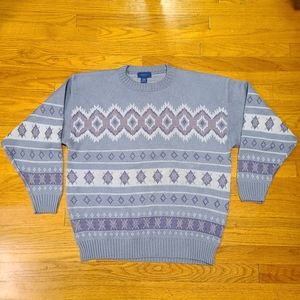 Vintage 90s Made in USA Towncraft 100% Acrylic Knit Sweater Size XL